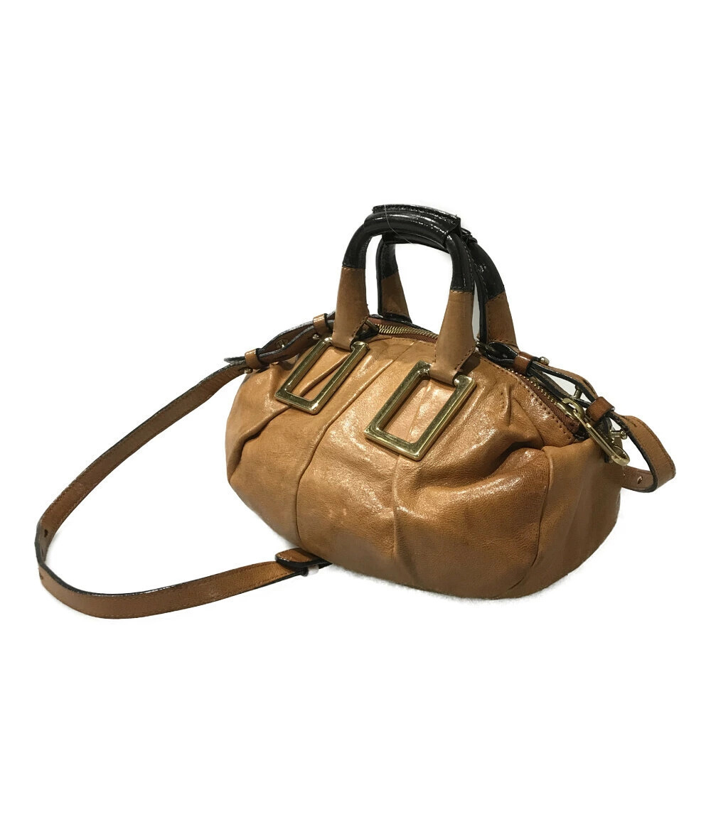 Chloe Ethel Leather 2Way Shoulder Bag Tan Brown
